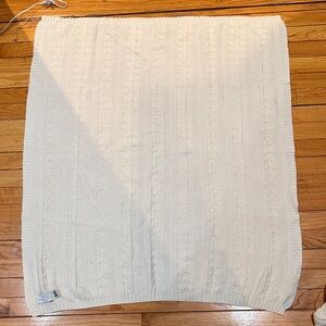 Boll & Branch Soft Cream Cable Knit Blanket for baby